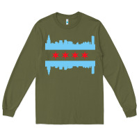 Army Green awesome chicago city Long Sleeve Tee - artisFamous