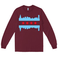 Burgundy awesome chicago city Long Sleeve Tee - artisFamous
