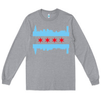 Heather Grey awesome chicago city Long Sleeve Tee - artisFamous