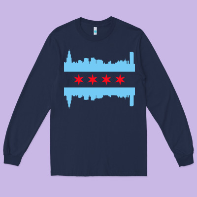 Awesome Chicago City Long Sleeve Tee Designed By Artisfamous