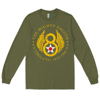 Army Green mighty eighth   8th anniversary Long Sleeve Tee - artisFamous