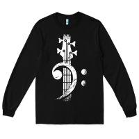 Black musical guitar bass Long Sleeve Tee - artisFamous