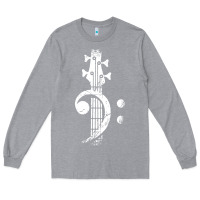 Heather Grey musical guitar bass Long Sleeve Tee - artisFamous