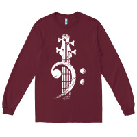 Burgundy musical guitar bass Long Sleeve Tee - artisFamous