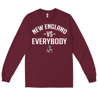 Burgundy new england everybody Long Sleeve Tee - artisFamous