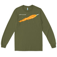 Army Green SpaceX Rocket Long Sleeve Tee - artisFamous