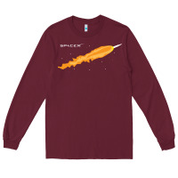 Burgundy SpaceX Rocket Long Sleeve Tee - artisFamous