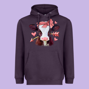 Valentines Day Baby Calf Heavyweight Hoodie Designed By Jasminsmagicworld