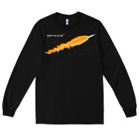 Black SpaceX Rocket Long Sleeve Tee - artisFamous