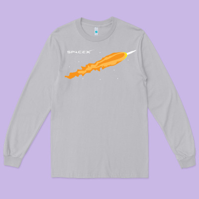 Spacex Rocket Long Sleeve Tee Designed By Artisfamous