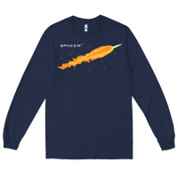 Navy SpaceX Rocket Long Sleeve Tee - artisFamous