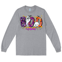 Heather Grey boo sheet Long Sleeve Tee - CowhideDigitalArt