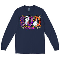 Navy boo sheet Long Sleeve Tee - CowhideDigitalArt