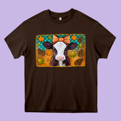 Autumn Baby Cow Heavy Core Tee Designed By Jasminsmagicworld