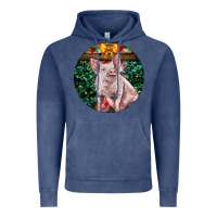Vintage Denim christmas pig Vintage Hoodie - LillyAllenDesigns