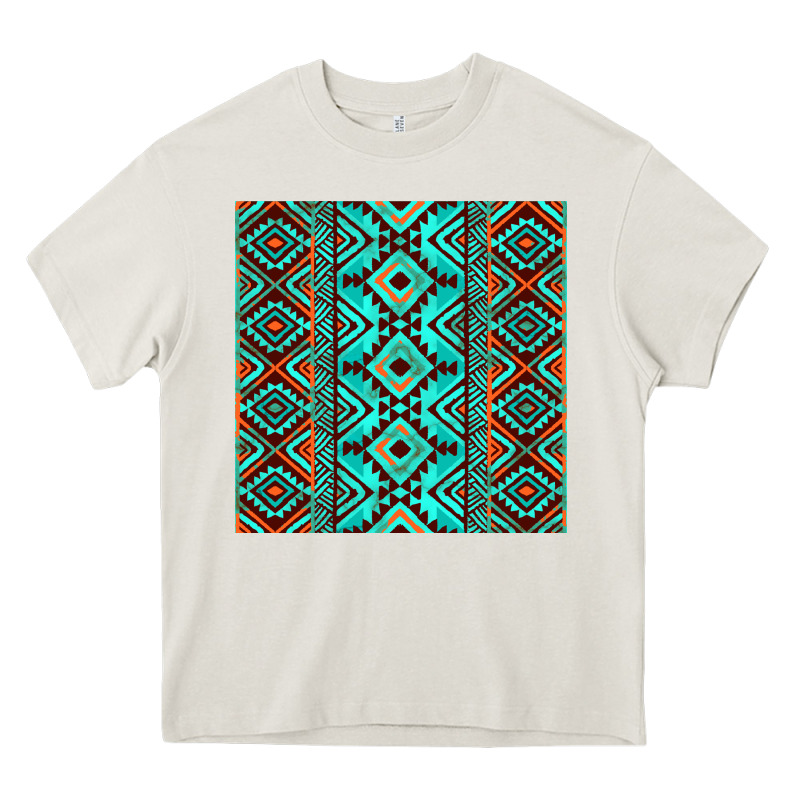 Aztec Turquoise Pattern Heavy Core Tee by CowCowDesign | Teevron