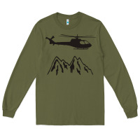 Army Green mountain rescue helicopter funny Long Sleeve Tee - artisFamous