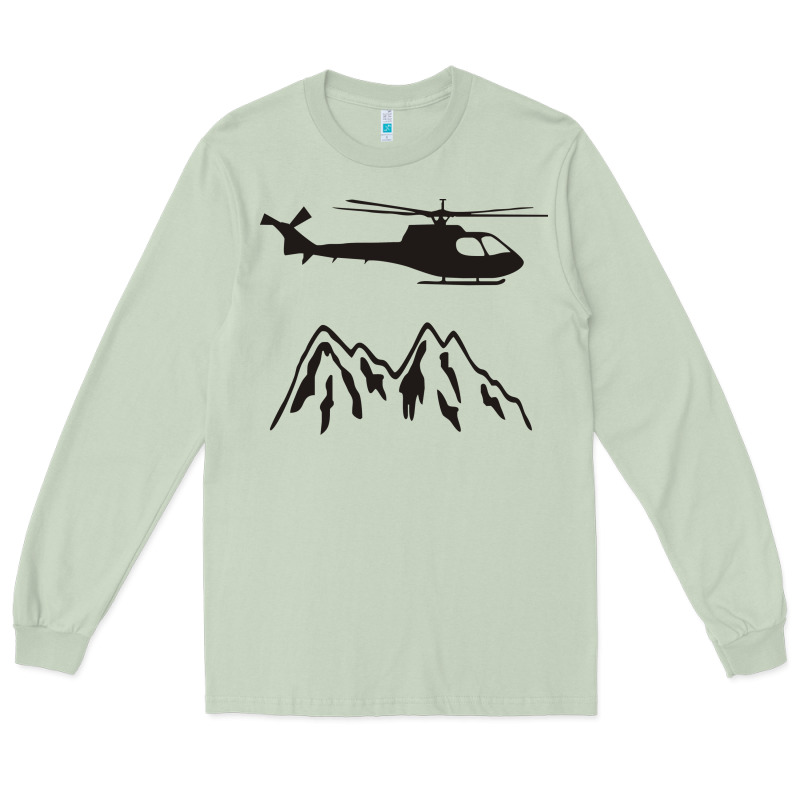 Mountain Rescue Helicopter Funny Long Sleeve Tee by artisFamous | Teevron