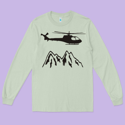 Mountain Rescue Helicopter Funny Long Sleeve Tee Designed By Artisfamous
