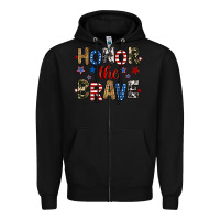 Black honor the brave Zipper Hoodie - RanaPortraitStore