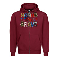 Burgundy honor the brave Zipper Hoodie - RanaPortraitStore