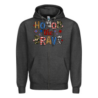 Charcoal Heather honor the brave Zipper Hoodie - RanaPortraitStore