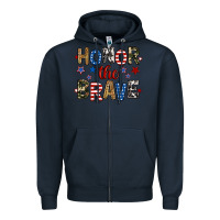 Navy honor the brave Zipper Hoodie - RanaPortraitStore