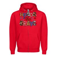 Red honor the brave Zipper Hoodie - RanaPortraitStore