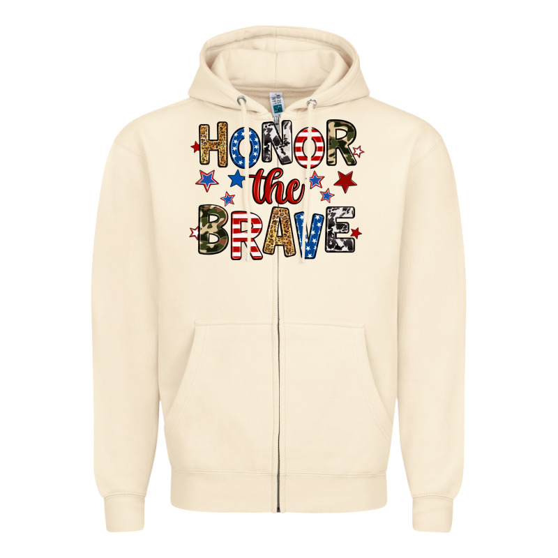 Honor The Brave Zipper Hoodie by RanaPortraitStore | Teevron