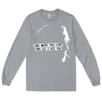Heather Grey charles bukowski Long Sleeve Tee - artisFamous