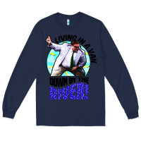 Navy chris farley   matt foley nostalgia Long Sleeve Tee - artisFamous