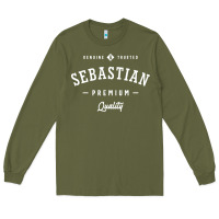 Army Green Sebastian Personalized Name Mens Birthday Long Sleeve Tee - artisFamous