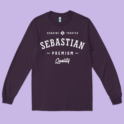 Sebastian Personalized Name Mens Birthday Long Sleeve Tee Designed By Artisfamous
