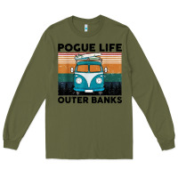 Army Green pogue life outer banks retro vintage Long Sleeve Tee - artisFamous