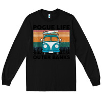 Black pogue life outer banks retro vintage Long Sleeve Tee - artisFamous