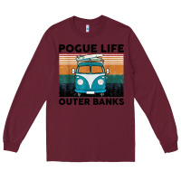 Burgundy pogue life outer banks retro vintage Long Sleeve Tee - artisFamous