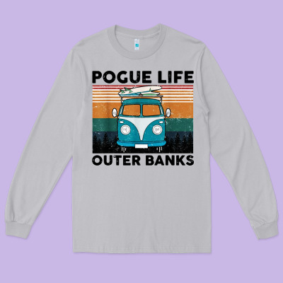 Pogue Life Outer Banks Retro Vintage Long Sleeve Tee Designed By Artisfamous