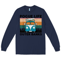 Navy pogue life outer banks retro vintage Long Sleeve Tee - artisFamous
