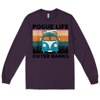 Plum pogue life outer banks retro vintage Long Sleeve Tee - artisFamous