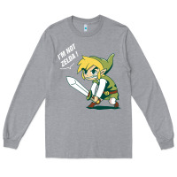 Heather Grey i’m not zelda Long Sleeve Tee - artisFamous