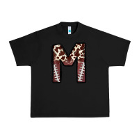 Black name footballcow print letter m Urban Heavy Tee - CowhideDigitalArt