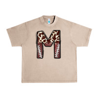 French Oak name footballcow print letter m Urban Heavy Tee - CowhideDigitalArt