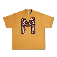 Peanut Butter name footballcow print letter m Urban Heavy Tee - CowhideDigitalArt