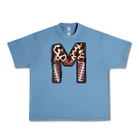 Pebble Blue name footballcow print letter m Urban Heavy Tee - CowhideDigitalArt