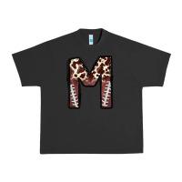Pigment Black name footballcow print letter m Urban Heavy Tee - CowhideDigitalArt