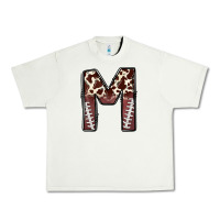 Pistachio name footballcow print letter m Urban Heavy Tee - CowhideDigitalArt