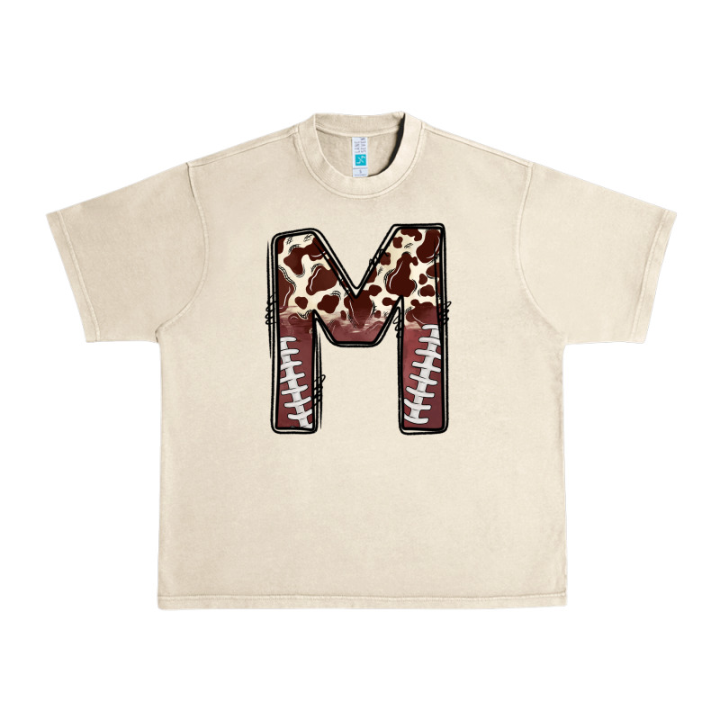 Name Footballcow Print Letter M Urban Heavy Tee by CowhideDigitalArt | Teevron