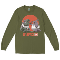 Army Green sumo pop Long Sleeve Tee - artisFamous