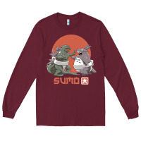 Burgundy sumo pop Long Sleeve Tee - artisFamous