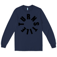 Navy TURNSTILE BLACK ON WHITE Long Sleeve Tee - artisFamous
